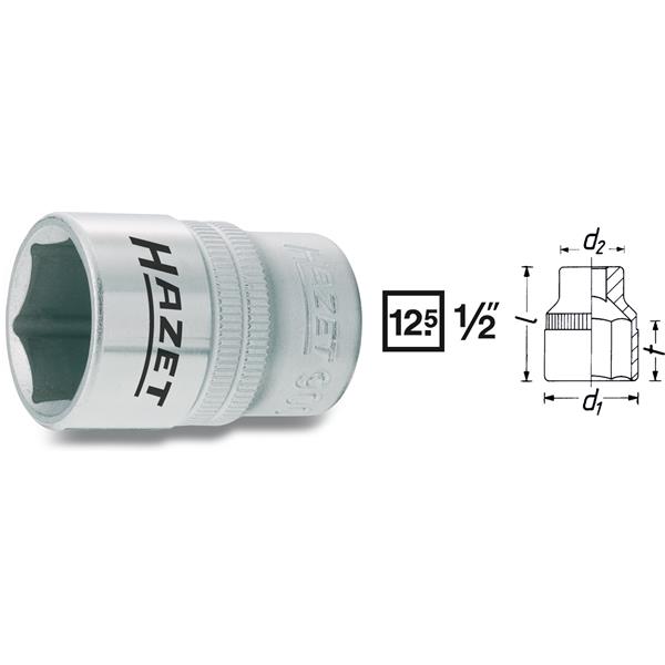 Hazet 900-36 Steckschlüssel-Einsatz 6kt. SW 36 mm 
