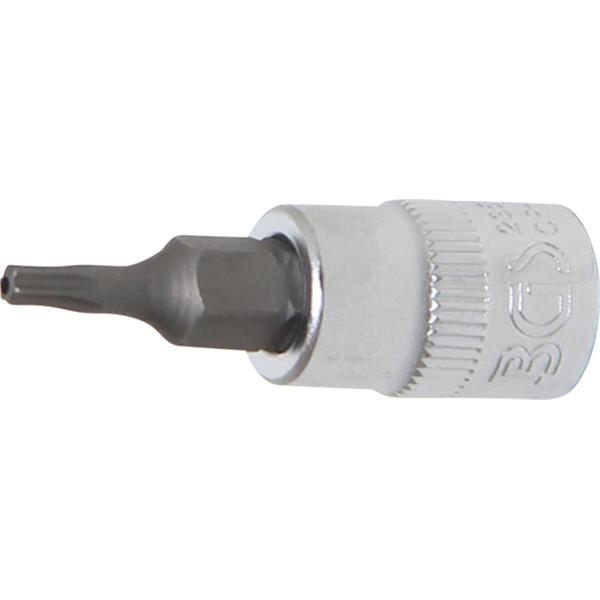 BGS 2357 Bit-Einsatz, Antrieb Innenvierkant 6,3 mm (1/4"), T-Profil (für Torx) mit Bohrung T10