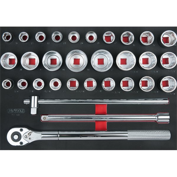 KS-Tools 711.1031 SCS Steckschlüssel-Satz, 31-tlg. , 3/4" in 1/1 Systemeinlage"