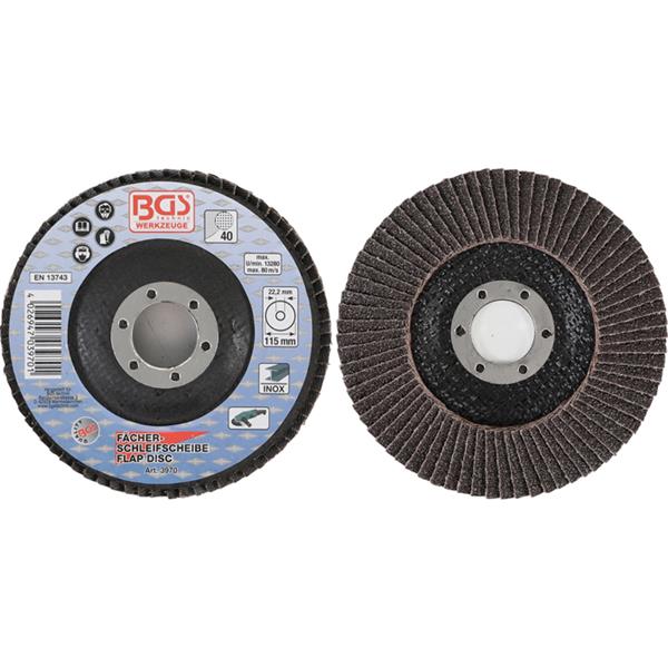BGS 3970 Fächer-Schleif-Scheibe, Ø 115 mm, K 40 