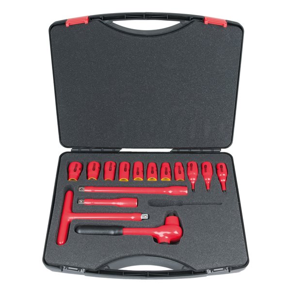 KS-Tools 117.1883 1/2" Isolierter Steckschlüssel atz, 15-tlg.