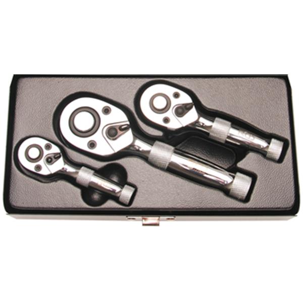 BGS 215 Mini-Umschaltknarren-Satz, 6,3 mm (1/4") / 10 mm (3/8") / 12,5 mm (1/2"), 3-tlg.