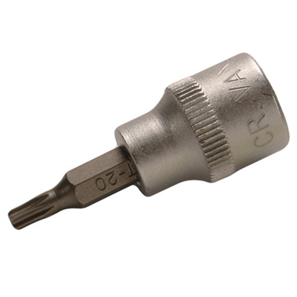 BGS 2571 Bit-Einsatz, Antrieb Innenvierkant 10 mm (3/8"), T-Profil (für Torx) mit Bohrung T20