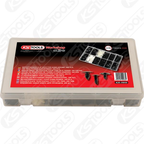 KS-Tools 420.0900 Clip Satz f. Kabelbäume, 340 Stk 