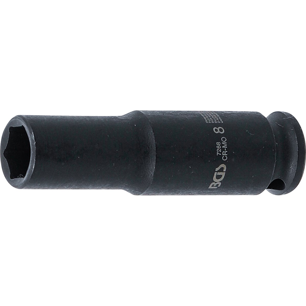 BGS 7268 Kraft-Steckschlüssel-Einsatz 6-kant 8 mm Antrieb Innenvierkant 6,3 mm (1/4"), SW 8 mm