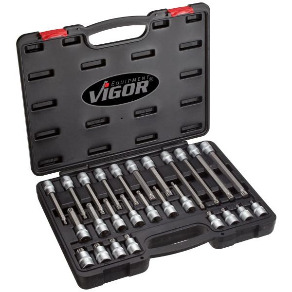 Vigor V1918 XZN-Schraubendreher-Einsatz-Satz hn-Schraubendreher-Einsatz (XZN) Sortiment, 26 tei