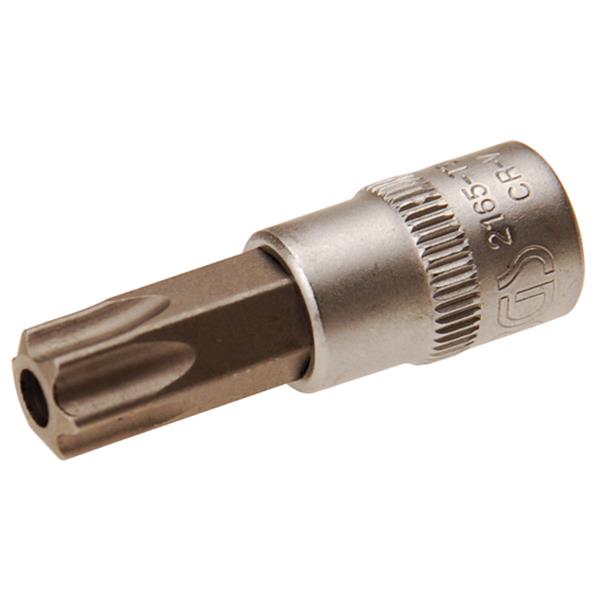 BGS 2165-T50 Bit-Einsatz, Antrieb Innenvierkant 6, 3 mm (1/4"), T-Profil (für Torx) mit Bohrung T50