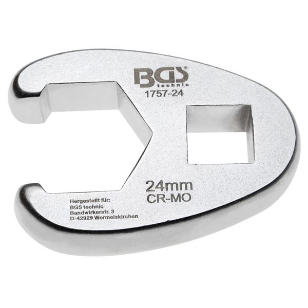 BGS 1757-24 Hahnenfußschlüssel, Antrieb Innenvierk ant 12,5 mm (1/2"), SW 24 mm