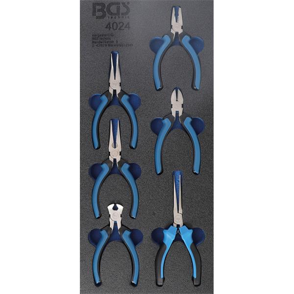 BGS 4024 Tool Tray 1/3: Precision Pliers Set "Mini ", 6 pcs.