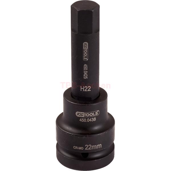 KS-Tools 450.0497 1" Kraft-Bit-Stecknuss Innense skant, lang, 32 mm