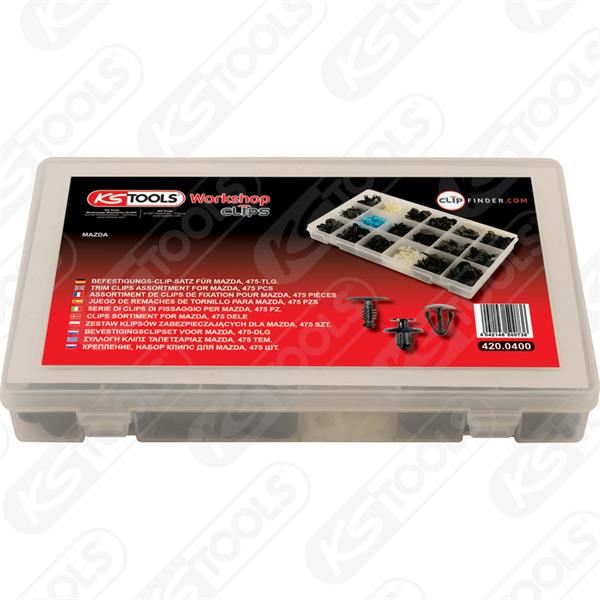 KS-Tools 420.0400 Clip Satz f. Mazda, 475 Stk. 