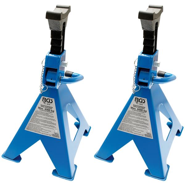 BGS 3016 Axle Stands, load capacity 6000 kg / pair , stroke 382 - 600 mm, 1 pair