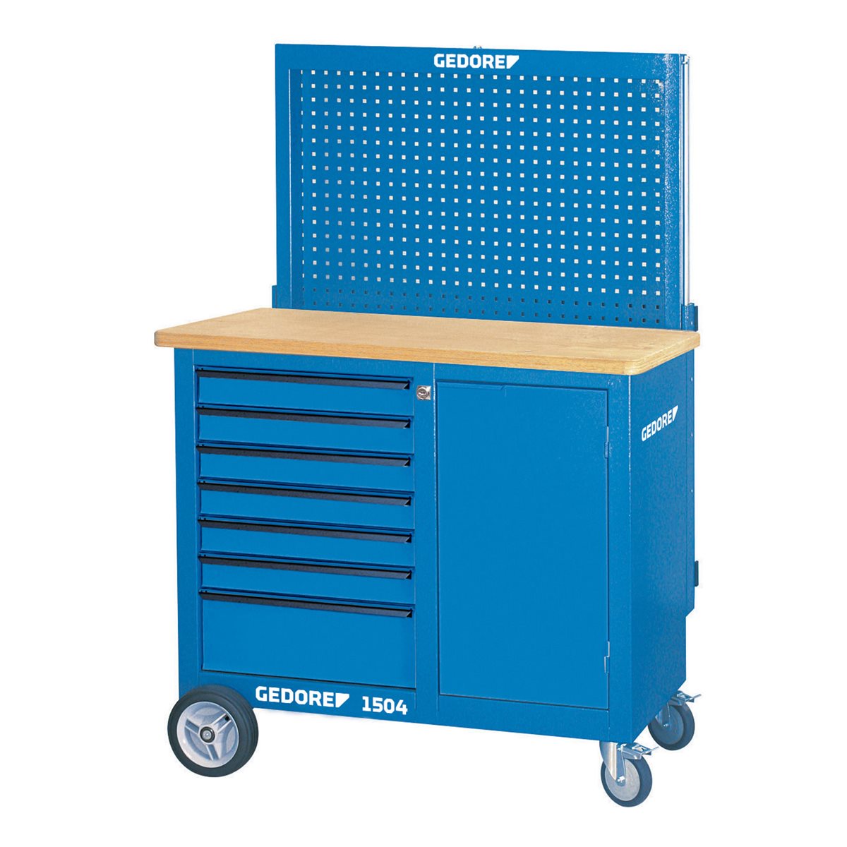 Gedore BR 1504 LH Rollwerkbank mit Rückwand plus Hakensortiment