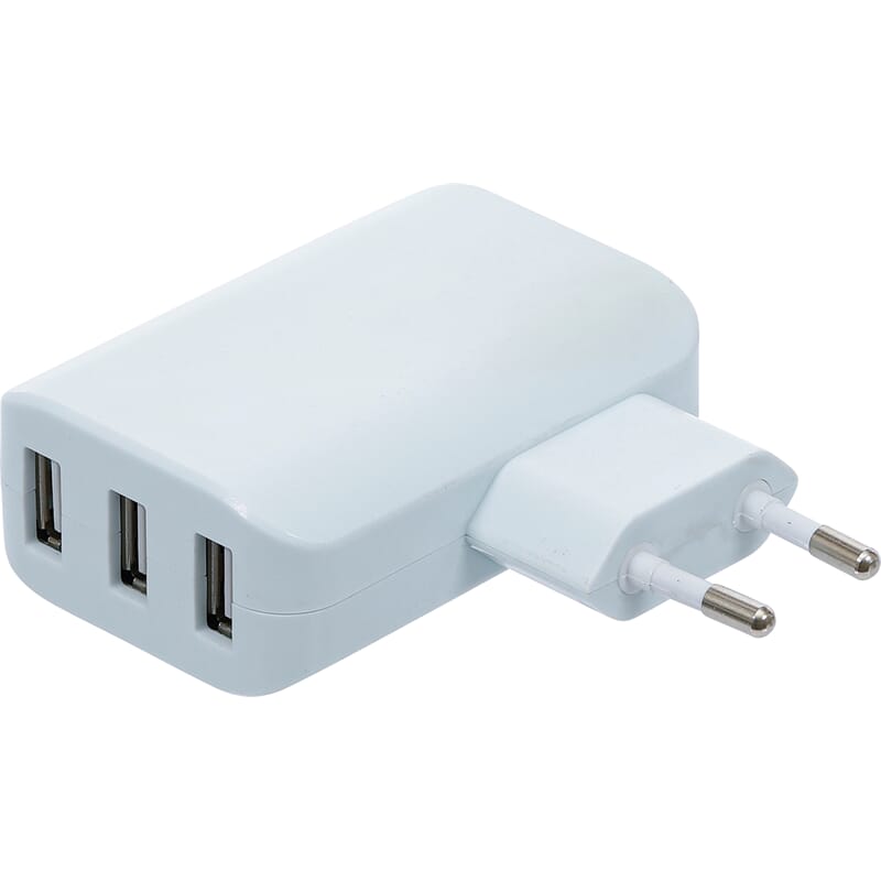 BGS 3377 Universal USB-Ladegerät, 3 USB-Ports, max 3.4 A total max. 2.4 A / USB, 110 - 240 V