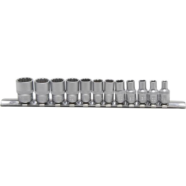 BGS 2755 Socket Set, 12-point, 6.3 mm (1/4") Drive , Inch Sizes, 12 pcs.