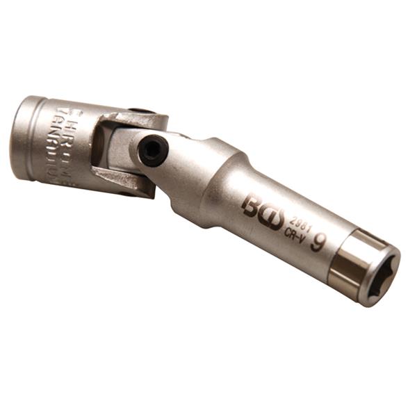 BGS 2981 Glühkerzen-Gelenk-Einsatz Sechskant, Antr ieb Innenvierkant 10 mm (3/8"), SW 9 mm