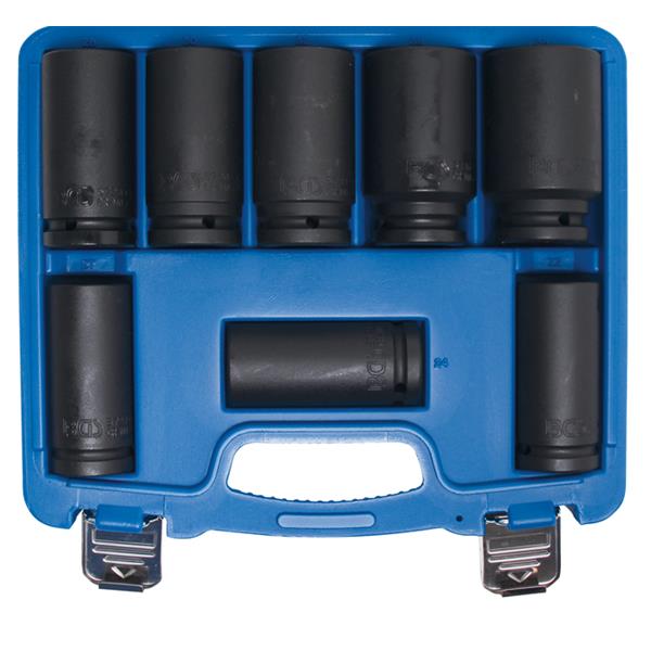 BGS 5241 Kraft-Steckschlüssel-Einsatz-Satz, extra tief, Antrieb Innenvierkant 20 mm (3/4"), SW 22 - 