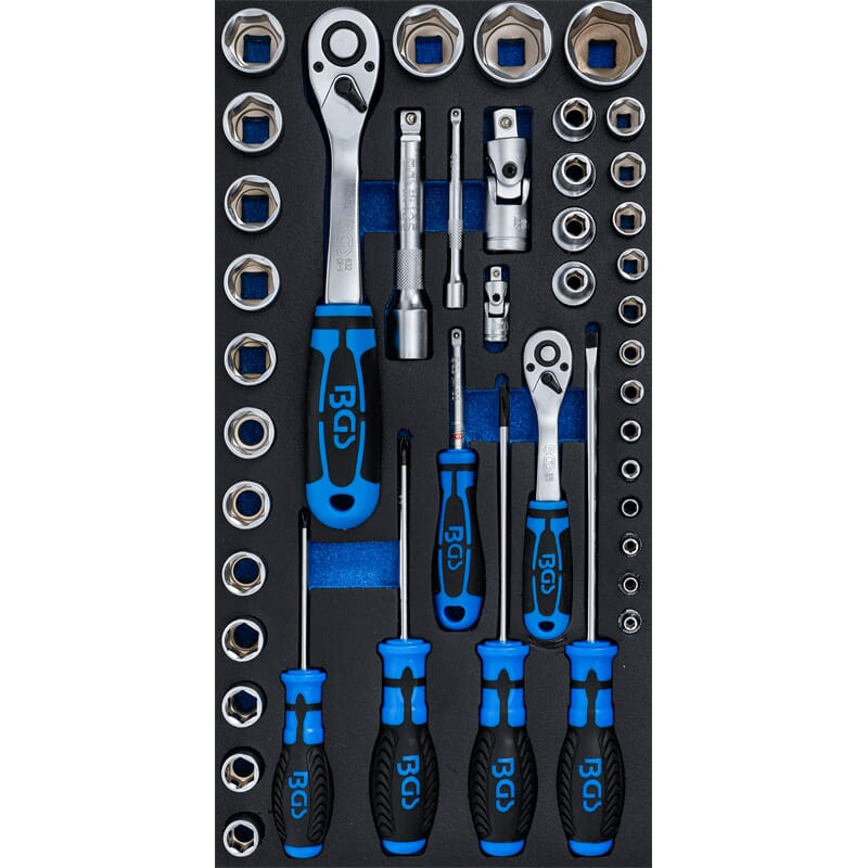 BGS 2002-7 Foam Tray for BGS 2002, Socket Set and Screwdriver, 43 pcs.