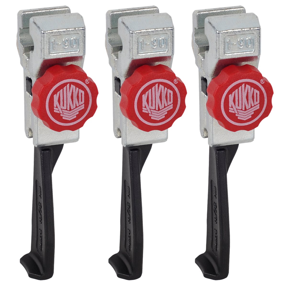 Kukko 1-95-S Set Of Puller Arms With Knob For Conf ined Spaces, 100 Mm F. 20+S And 30+S, Sizes -1,-10