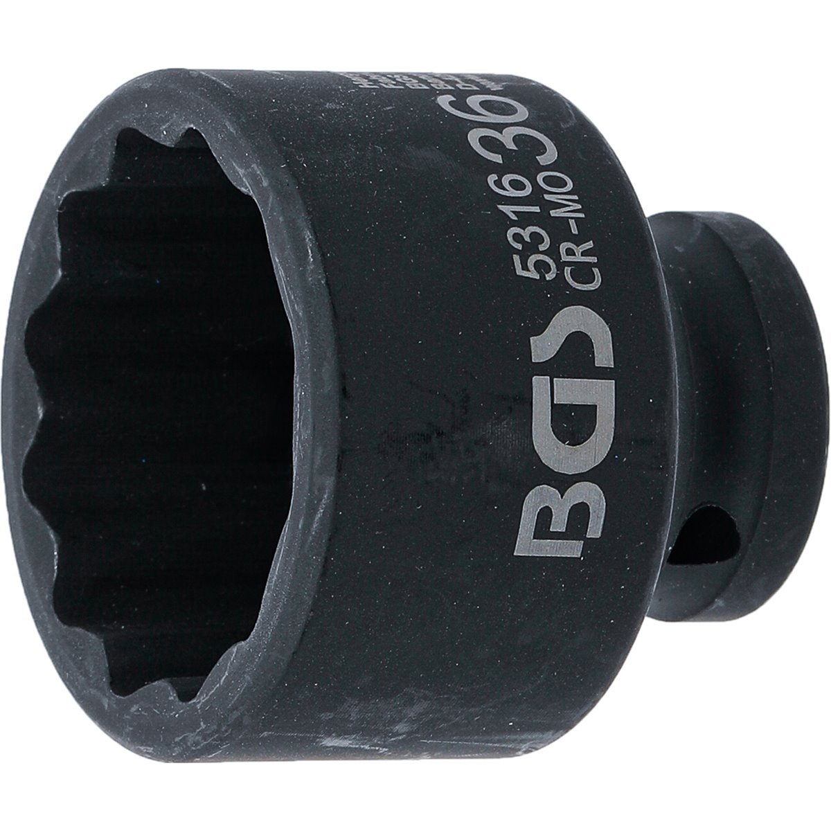 BGS 5316 Impact Socket, 12-point, 12.5 mm (1/2") D rive, 36 mm