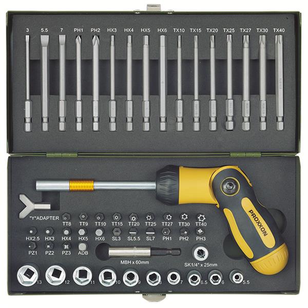 54-piece screwdriver set with ratchet-screwdriver 