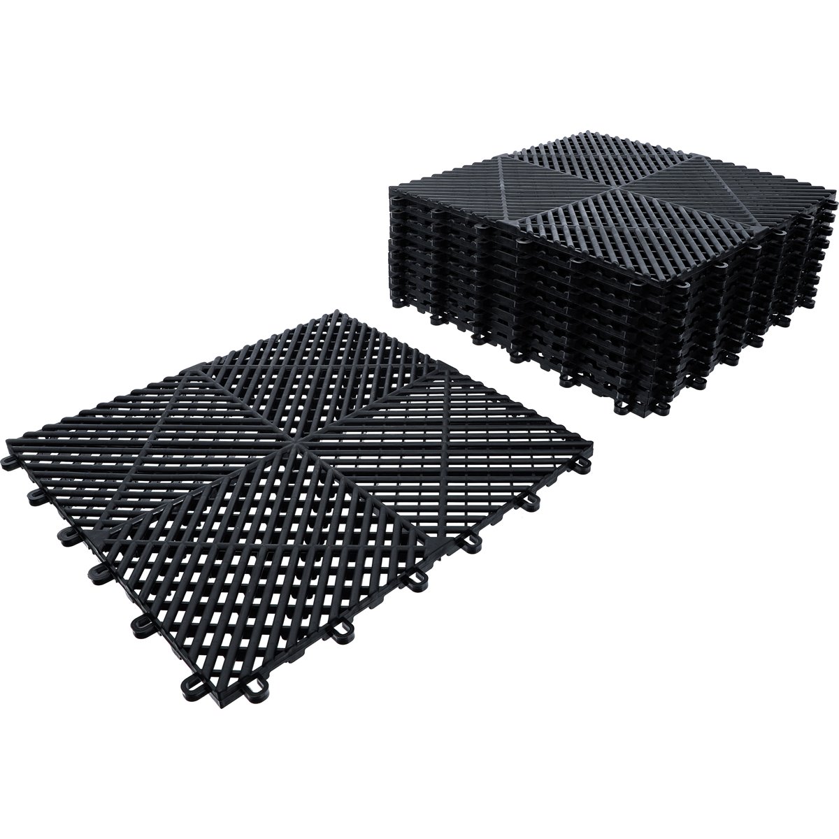 BGS 74546 Kunststoff-Fliesen-Satz, Klick-System, 4 00 x 400 x 18 mm, 10-tlg.