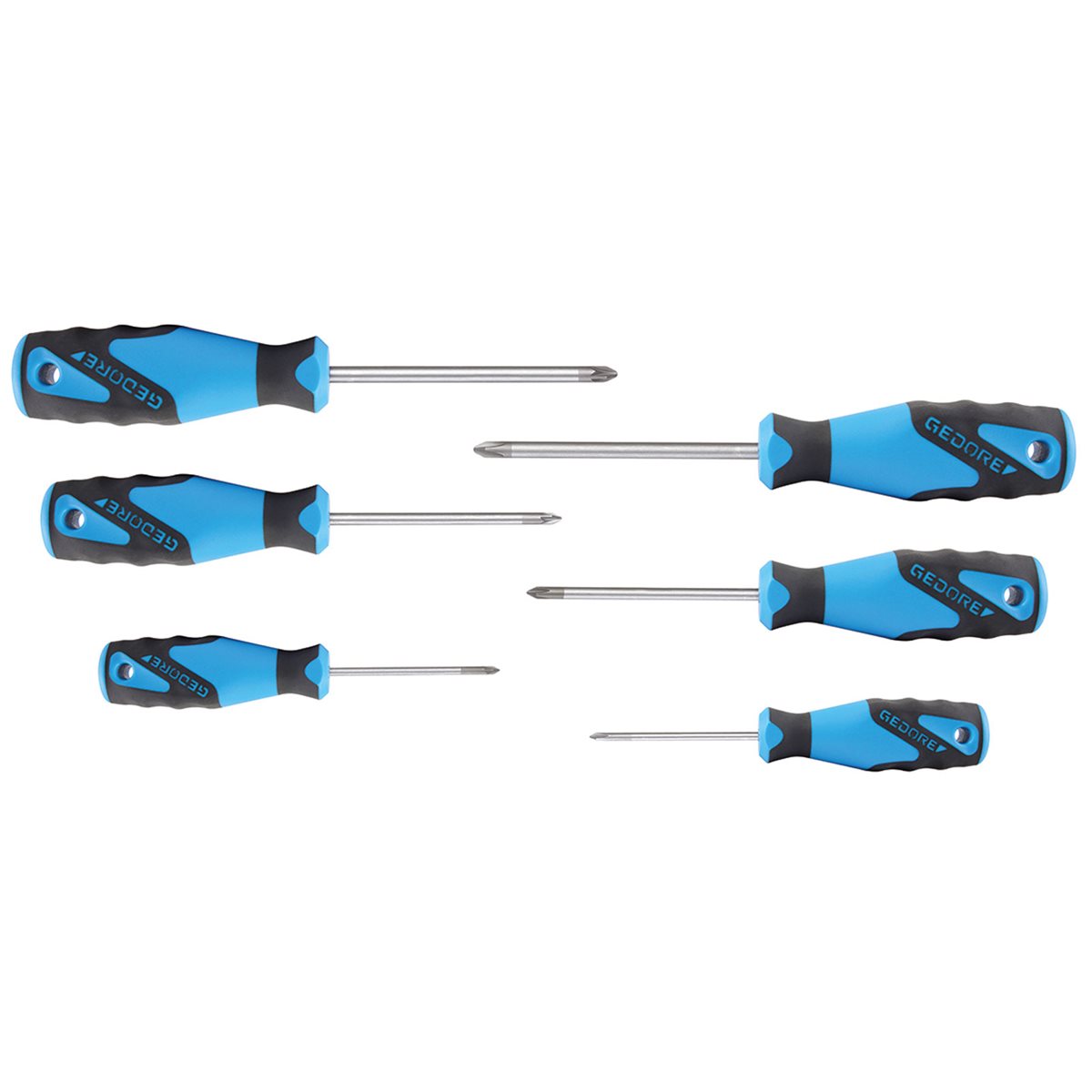 Gedore 2160 PHZ-06 3C-Screwdriver set 6 pcs PH+PZ 0-1-2