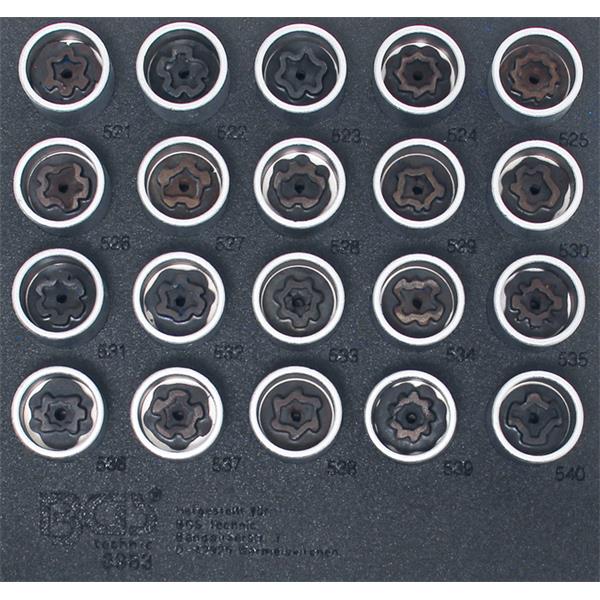 BGS 8963 Tool Tray 1/6: Rim Lock Socket Set for VA G, 20 pcs.