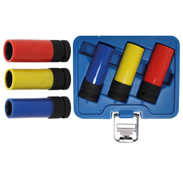 BGS 7300 Kraft-Schoneinsatz-Satz, Antrieb innenvie rkant 12,5 mm (1/2"), SW 17 / 19 / 21 mm