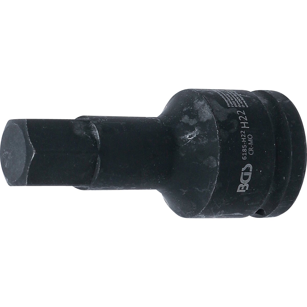 BGS 6185-H22 Kraft-Bit-Einsatz, Länge 100 mm, Antr ieb Innenvierkant 20 mm (3/4"), Innensechskant 22 