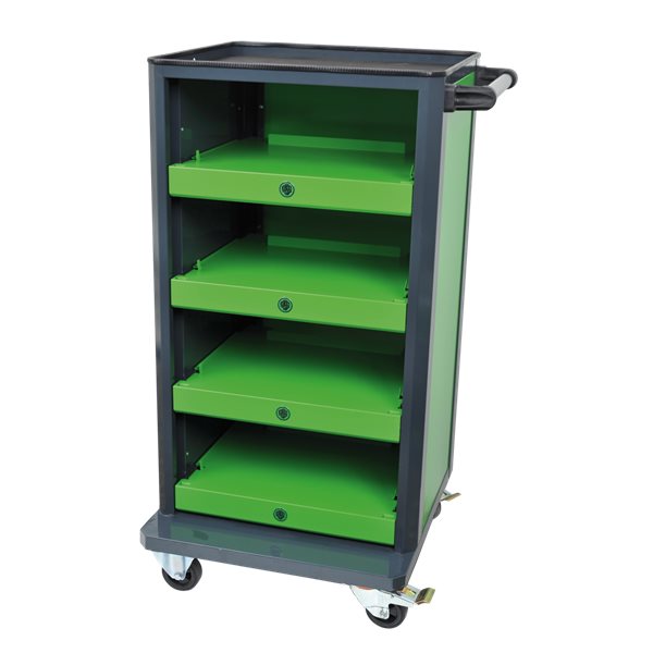 Kukko K-CubeBoxx Kukko Werkstattwagen Mit 4 Fächer n, Ral 6018 Ohne Schubladen