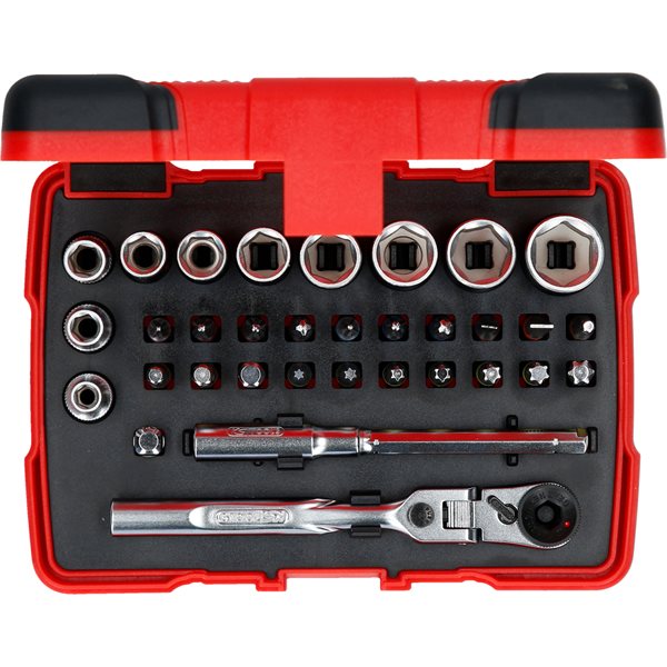 KS-Tools 918.3005 1/4" Bit-Stecknuss-Box 33-teilig TORSIONpower