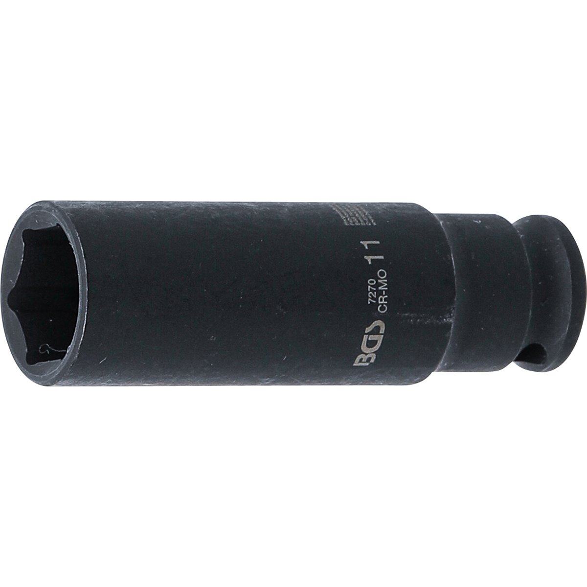 BGS 7270 Kraft-Steckschlüssel-Einsatz 6-kant 10 mm Antrieb Innenvierkant 6,3 mm (1/4"), SW 11 mm