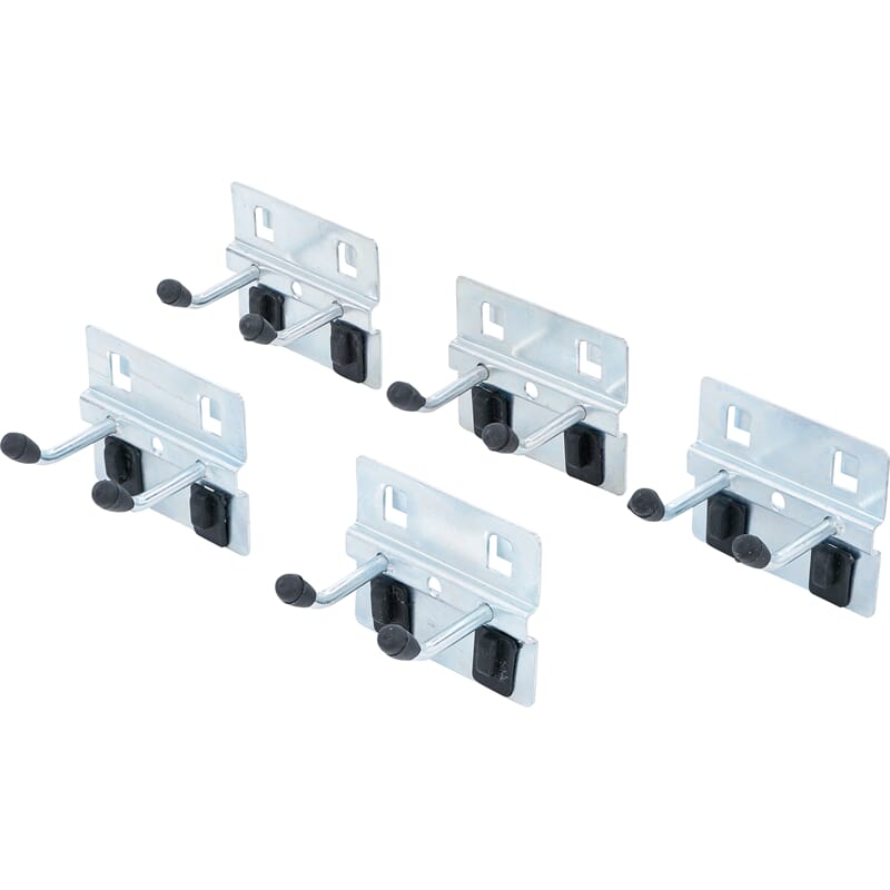 BGS 80197 Doppelhaken-Satz, 40 mm, für Schrankwand -System, 5-tlg.