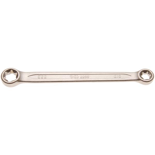 BGS 2266 Doppel-Ringschlüssel mit E-Profil-Ringköp fen, SW E16xE22