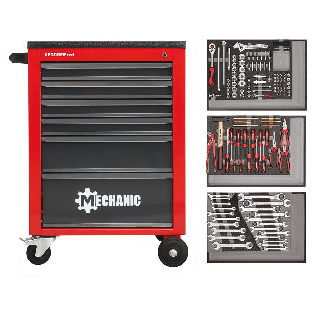 Gedore red R21560004 Werkstattwagen 129-teilig rot 129tlg