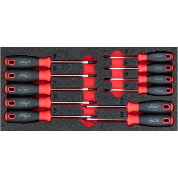 Vigor V4991 1/3+ Weichschaumeinlage, Torx-Schraube ndreher