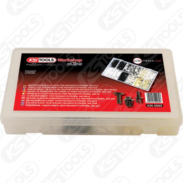 KS-Tools 420.0650 Clip Satz f. Peugeot/Citroen, 34 