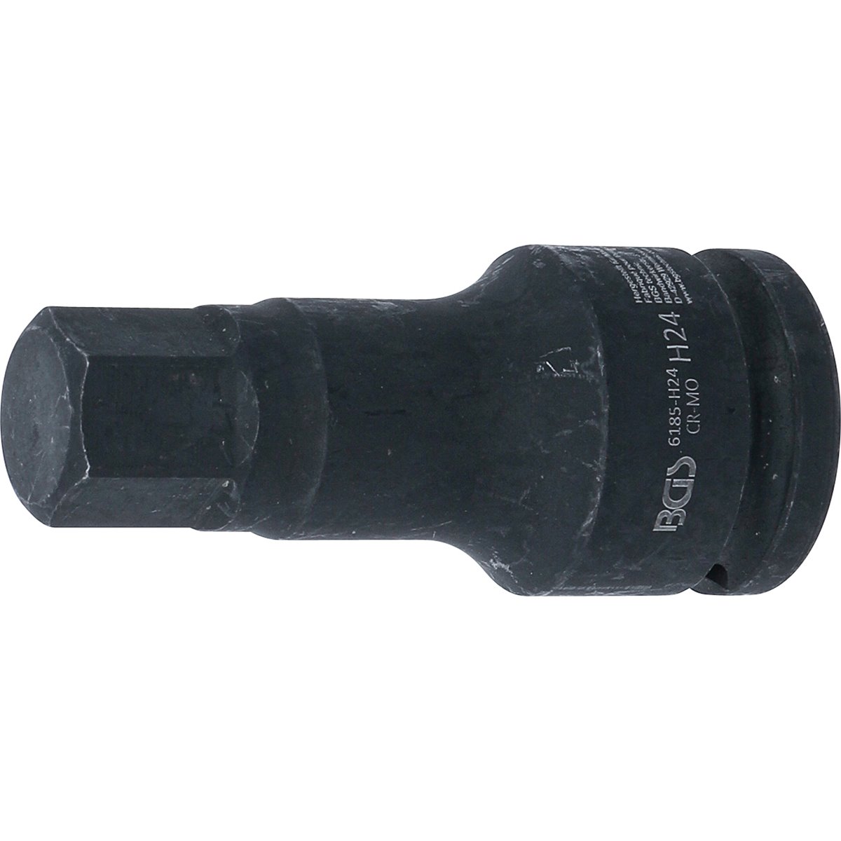 BGS 6185-H24 Kraft-Bit-Einsatz, Länge 100 mm, Antr ieb Innenvierkant 20 mm (3/4"), Innensechskant 24 