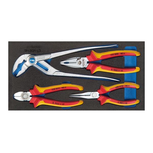 Gedore 1500 CT1-VDE 142 VDE Pliers set in Check-To ol-Module