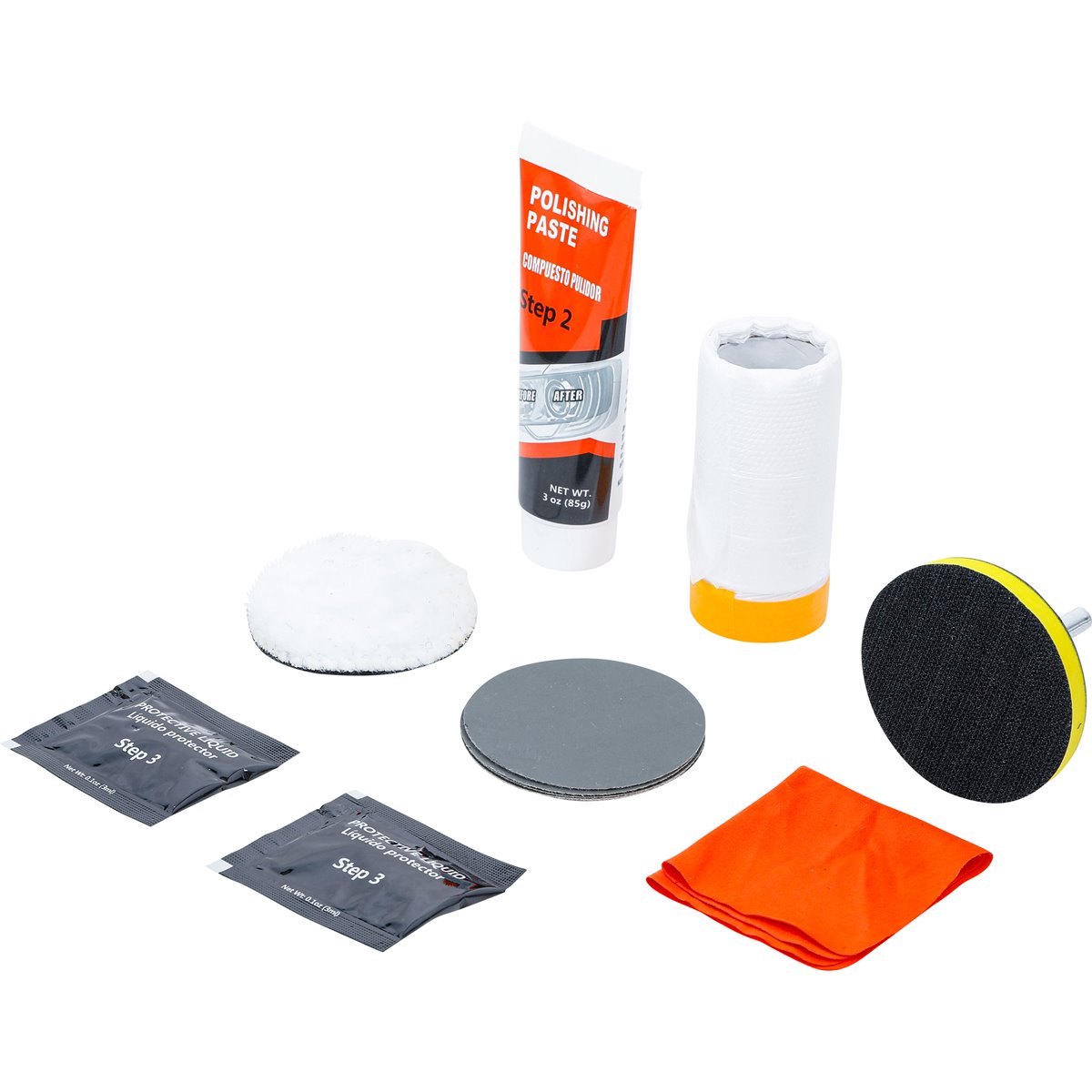 BGS 3997 Fahrzeugscheinwerfer-Aufbereitungs-Kit, 1 4-tlg.