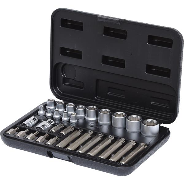 KS-Tools 911.4301-2 TX-Steckschlüssel- u. Bit-Satz 30-teilig, Bits mit Bohrung