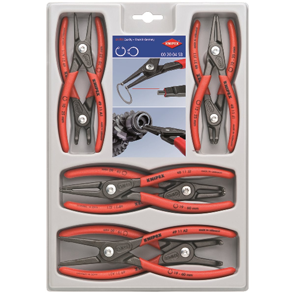 Knipex 00 20 04 SB Sicherungsringzangen Set 