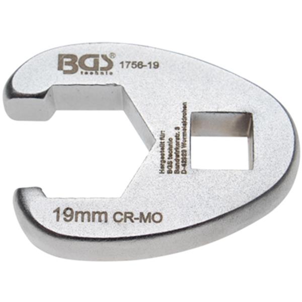 BGS 1756-19 Hahnenfußschlüssel, Antrieb Innenvierk ant 10 mm (3/8"), SW 19 mm