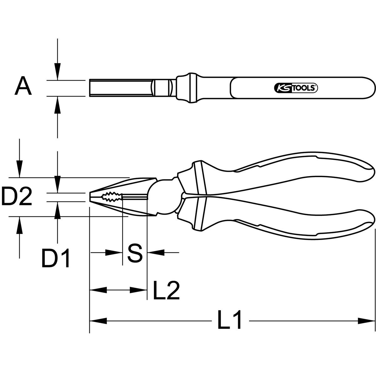 KS-Tools 117.1113 ERGOTORQUE VDE Kombizange,200mm 