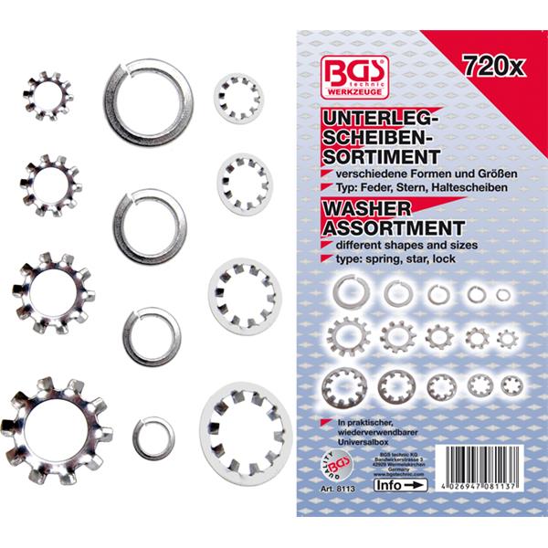 BGS 8113 Unterlegscheiben-Sortiment, 720-tlg. 
