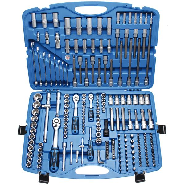 BGS 2259 Steckschlüssel-Satz Sechskant, Antrieb 6, 3 mm (1/4") / 10 mm (3/8") / 12,5 mm (1/2"), 213-t