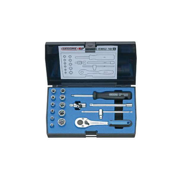 Gedore 20 EMU-10 Steckschlüssel-Satz 6,3 (1/4") -kant 4-13 mm