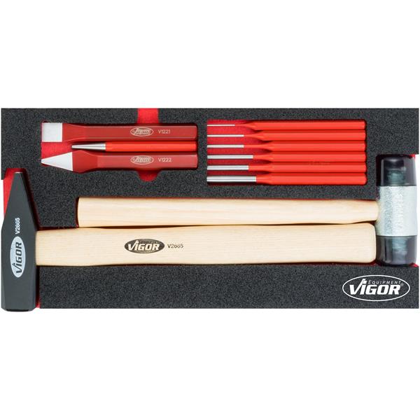 Vigor V5006 1/3+ Weichschaumeinlage, Meissel Hamme r