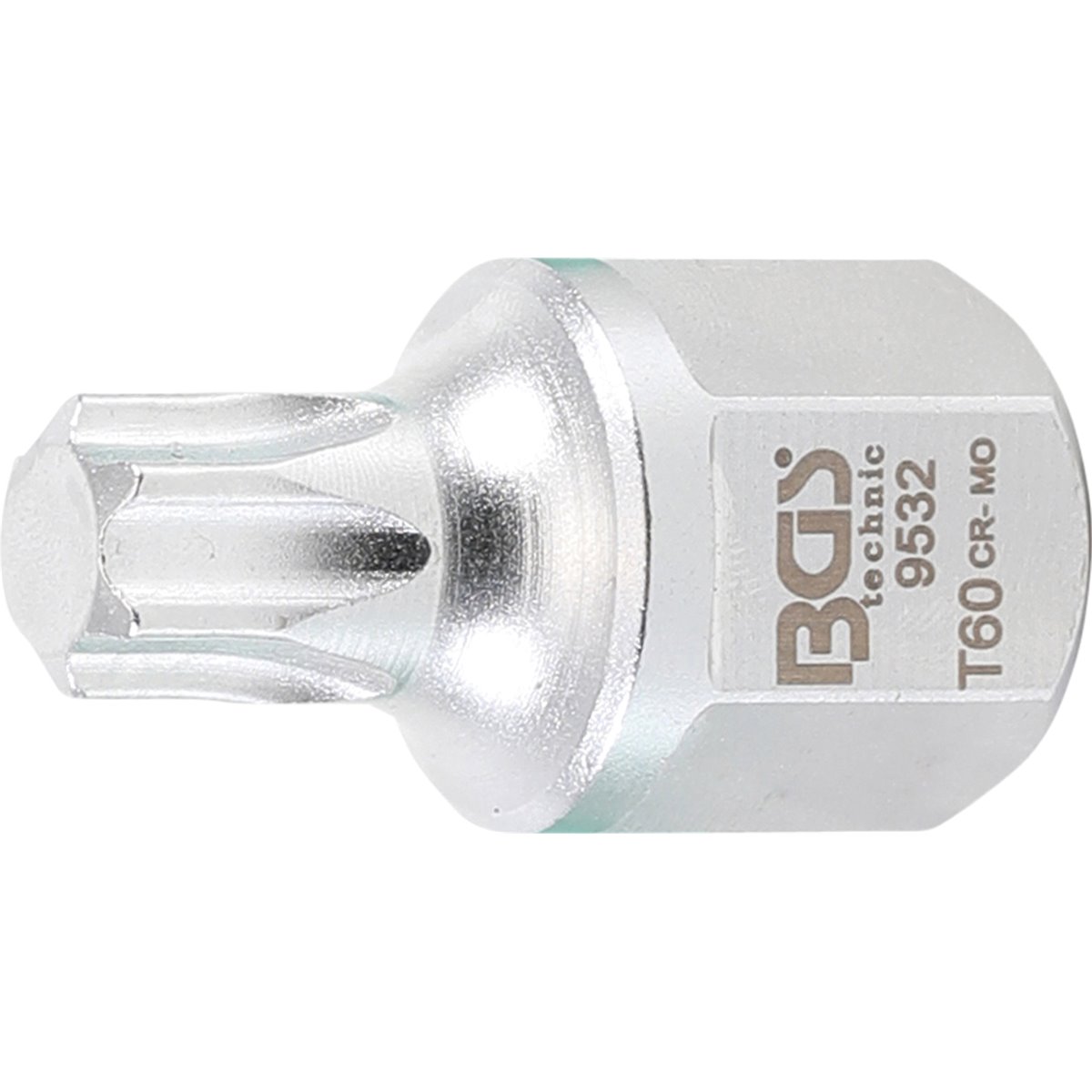 BGS 9532 Keilrippenriemen-Bit-Einsatz, 12,5 mm (1/ 2"), Außensechskant SW 22 mm, T-Profil (für Torx) 